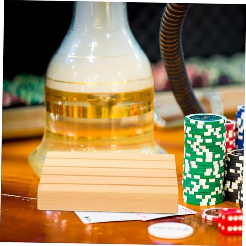 2pcs Wooden Card Holder Display Stand Simplistic Wooden Base for Game Cards and Smooth Design for Easy Use