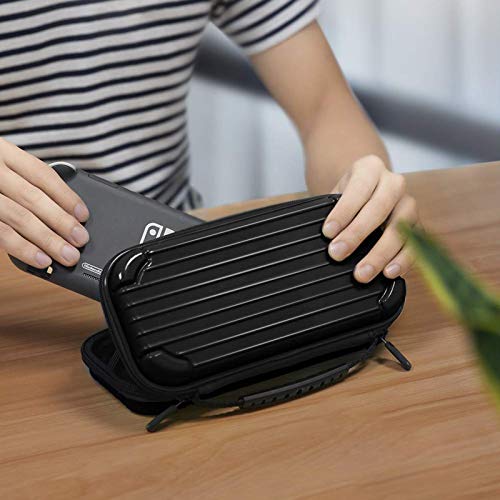 CALLCASE Carrying Case for Switch Lite with Glass Screen Protector, Portable Hard Shell Travel Case Storage Bag for Switch Lite Console and Accessories holds 10 Game Cartridges - Black