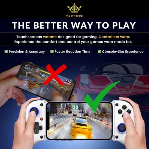 MAJESTECH [HOT NEW D11 Phone Controller For iPhone/Android/Tablet/iPad/Switch, Play Call of Duty, Roblox, Xbox Cloud, Wireless Bluetooth Mobile Gaming Controller iPhone 16 15 14 13 Samsung Google