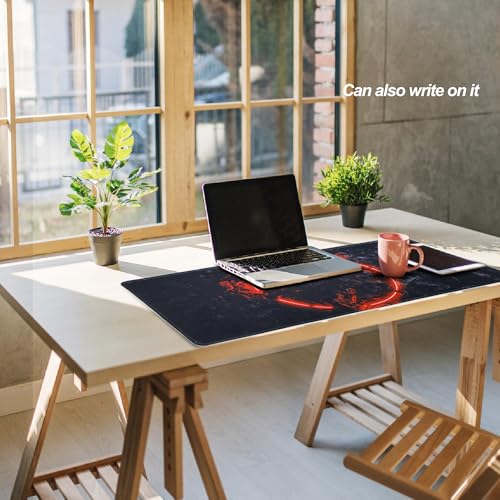 Desk Protection Large MousePad-70x30 Firering | Non-Slip Rubber Base 27.5x11.8IN Computer Desk Mat for PC,Mac,Laptop-Stitched Edges and Smooth Surface for Office,Home,Work - color: 70x30 Firering