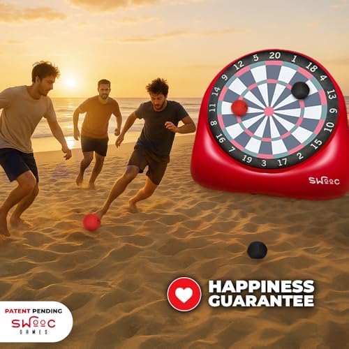 Swooc Games - Premium Inflatable Giant Kick Darts (15+ Ways to Play) - Jumbo Soccer Dartboard with Air Pump - Big Carnival Games - Giant Outdoor Games - Oversized Dart Board Yard & Lawn Game - size: Giant - 6ft