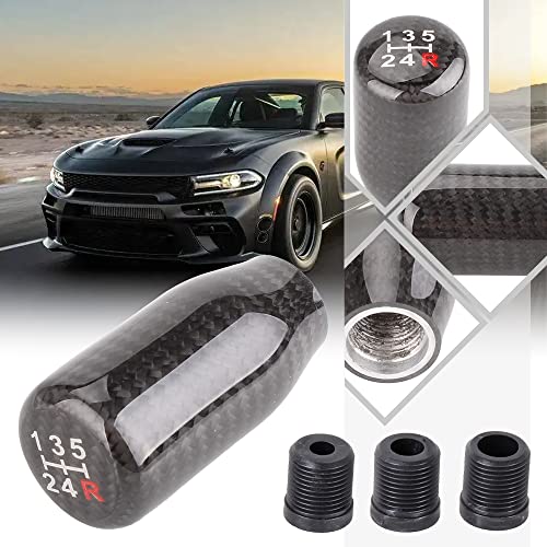 Carbon Fiber Shift Knob for Automatic and Manual Vehicles, Carbon Fiber Gear Shift Knob, 5 Speed Black - size: 5 Speed