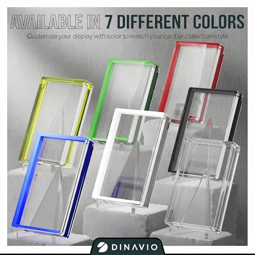 PSA Graded Card Display Acrylic Case for Standard PSA and CGC Slabs - Slab Case - PSA Card Case - Graded Card Display Case - Updated Dimensions - Stand Included (Clear Border) - color: Clear Border