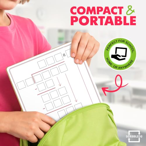 SCRIBBLDO 11βx14β Double-Sided Division Dry Erase Board Math Practice Whiteboard with Boxed Layout 2-Digit Divisors Reusable Learning Tool for Teachers Classrooms Homeschool & Special Education