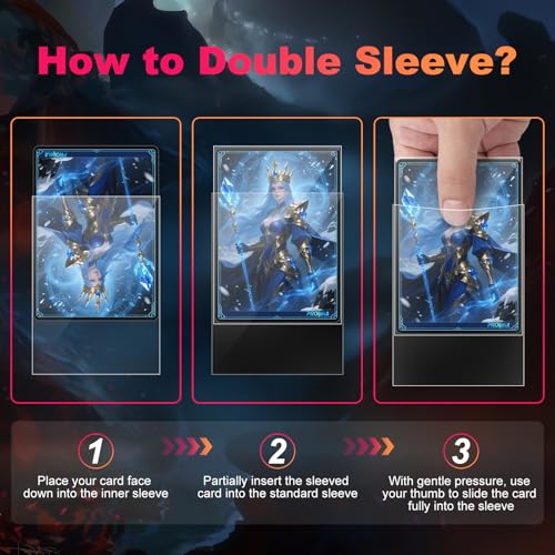 3000 Pack Card Sleeves Clear, Perfect Fit Inner Sleeves Ideal for Double-sleeving, Trading Card Sleeve Compatible with MTG, PKM, TCG and Gaming Cards (60 Microns) - size: 3000 Pack