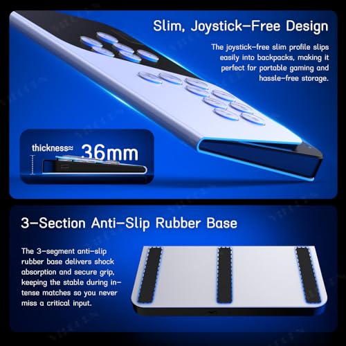 VILCORN Leverless Arcade Stick, All-Button Fighting Controller for PC Steam, PS4, Xbox, Switch/Switch2, Android ios T8 SF6 Game Keyboard with Macro & Turbo