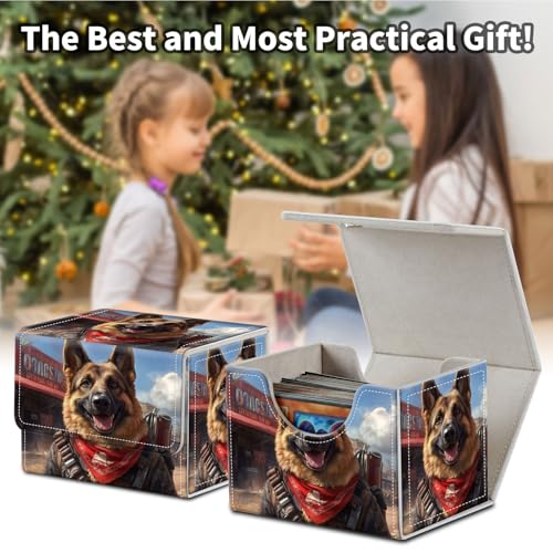 Stylish MTG Deck Box for 110+ Cards, Magnetic Commander Deck Case with Bonus Game Card Pouch, Durable Storage for TCG and Sleeved Magic Cards, Dogmeat, Ever Loyal - color: Dogmeat, Ever Loyal