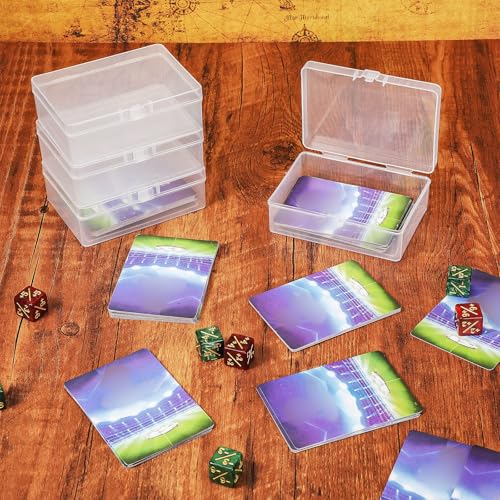 12 Pcs Playing Card Boxes Clear Plastic Deck Cases Trading Card Storage Boxes Game Cases Holder 4.05 x 2.91 x 1.35 Inch
