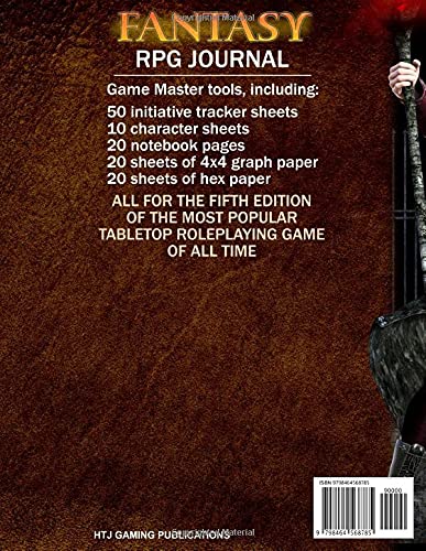 Fantasy RPG Journal: DM and Player tools, initiative tracker, character sheets, graph paper, notebook (Fantasy Tabletop Roleplaying Supplements)
