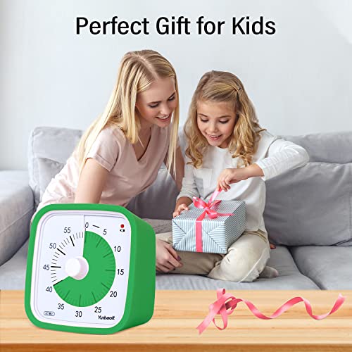 Visual Timer, Silent 60-min Countdown Timer for Kids, Green Green | Protective Case, Time Management Tool, Mute and Ringing Alarm Available, Low Power Reminder, for Study,Game,Work,Fitness etc - color: Dark Green
