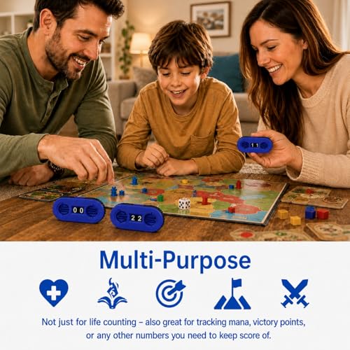 2 Pack MTG Life Counter - HP Tracker with Tracking Card Slot MTG RPG Tabletop Dungeons and Dragons (Blue) - color: Color a
