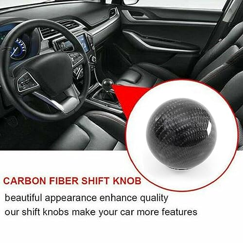zhengsheng MUGE Racing Fabric Shift Boot with Round Ball Carbon Fiber Shift Knob,Universal Shift Boot Cover with Weighted Shift Knob (Style 1)