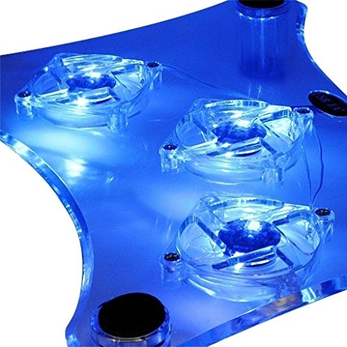 ThreeH USB Fan Laptop Cooling Pad with 3 Fans & Blue LED Lights | For Laptop PS3 / PS4 / PS Slim