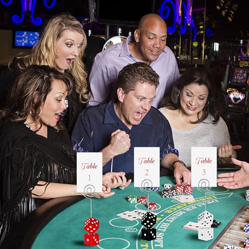 9 Sets Bunco Dice Table Number Stands Table Number Cards with Table Number Holders Dice Place Card Holders Bunco Game Kit for Casino Game Night, Party Favors