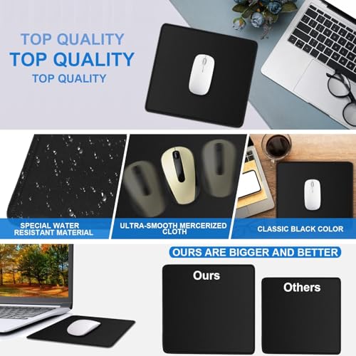 Mouse pad, Gaming Mouse pad Durable Stitched Edge, Premium-Textured Water Resist Mousepad, Non-Slip Rubber Base Mouse Pads for Computers, Laptop, Gaming, Home, Office, 11.8 x 9.9 in, Black - color: Black, size: 11.8L x 9.9W inches