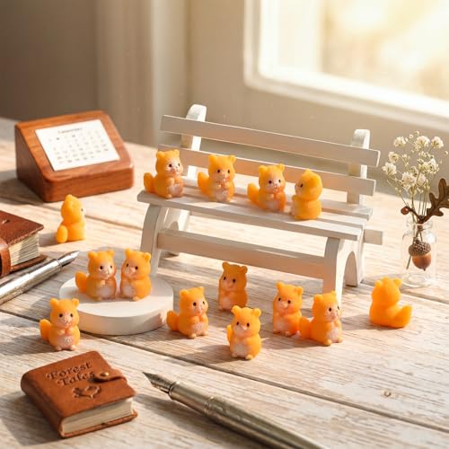 Seenelling 50 Pcs Mini Hamster Figures Bulk Resin Miniature Tiny Animals Figures Small Little Cute Hamster Home Decor for Cake Toppers Garden Decor Birthday Gift - style: Hamster