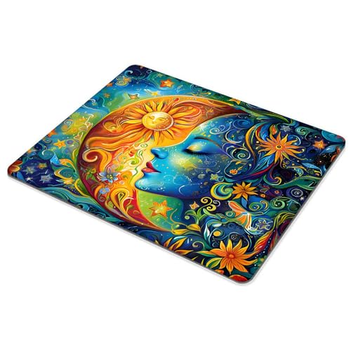 Square Mouse Pad Blue Girl and Flowers,Gaming Mouse Pads for Desk,Soft Computer Waterproof Non-Slip Mouse Mat - color: Blue girl and flowers