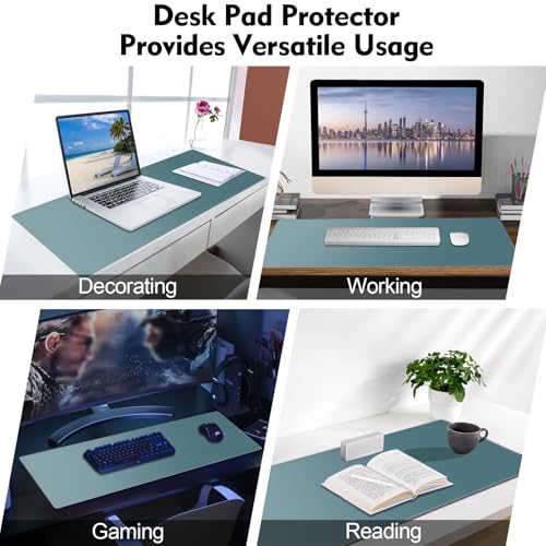Galdas Gaming Mouse Pad XXL XL Large Long Extended Big Mousepad Non-Slip Rubber Keyboard Mouse Pad with Stitched Edges for Laptop Home Office (31.5x11.8x0.08 Inch) -Blue Grey - color: Blue Grey