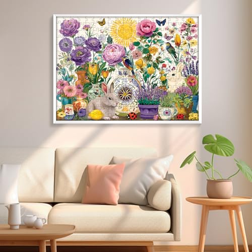 300 Pieces Jigsaw Puzzles for Adults, Garden and Rabbit Jigsaw Puzzle - style: Garden and Rabbit
