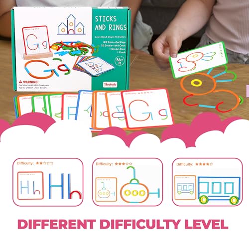 puzgic Stem Kids Toys for Creative Learning Building Educational Resources Kids Toy for Preschool and Kindergarten 3 4 5 6 Years Old Boys and Girls Brain Teaser Smart Sticks Toys