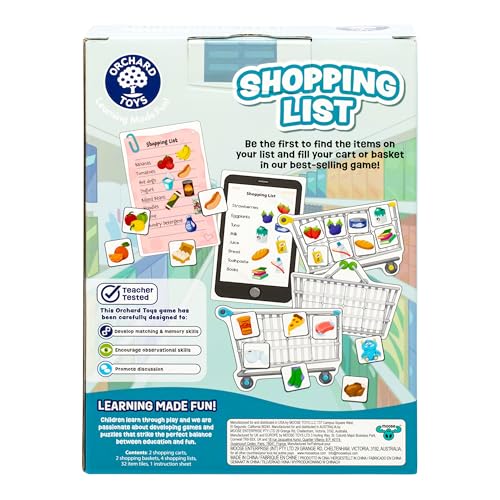 Orchard Toys Shopping List Game - New Art Race to Collect Your Groceries in This Fun Memory Game, Age 3-7, 2-4 Players - style: Shopping List