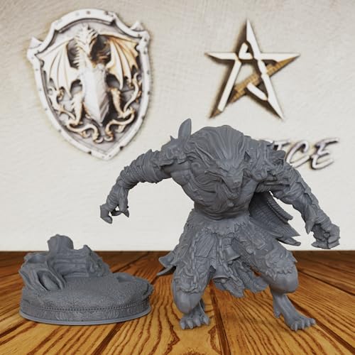 AUSPDICE Terrifying 28mm Unpainted Werewolf Figure - Customizable Fantasy Miniature for DND & Horror Tabletop RPG Campaigns - Monster Model for Painting & Gaming-AS162