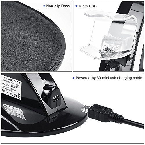 Controller Charger Dock Station for PS4, Controller Charger for PlayStation 4 - Fast Charging Station for 2 Controllers, Replacement Charging Dock for PS4 / Slim/Pro Console