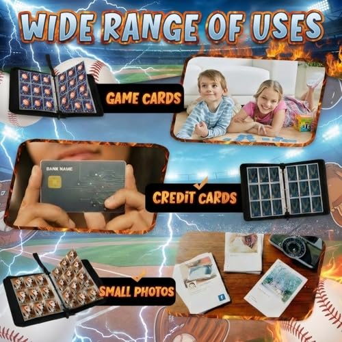 Trading Card Binder 9 Pocket, Blue Baseball Card Binder Holds 900 Cards with 50 Removable Sleeves, Waterproof PU Leather with Zipper Card Collector Album Book Compatible with TCG Cards - color: Blue Baseball