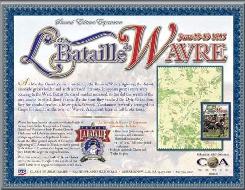Clash of Arms Games: La Bataille de Wavre Second Edition Expansion, Napoleonic War Board Game, Waterloo Series, June 18-19 1815. for Adults.