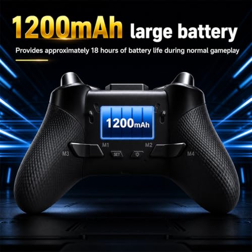 Morostron Wireless Controller for PC and Steam Games, Switch/Switch 2/iOS/Android Compatible, Interactive Screen, Hall Sticks, RGB, 1200mAh, Black - color: Black