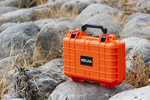 MEIJIA Portable All Weather Waterproof Protective Hard Case, Small Camera Case,Dry Case with Customizable Foam,Fit Use of Drones, Camera,Equipments, 11.65 ”x8.35”x3.78” - color: Orange