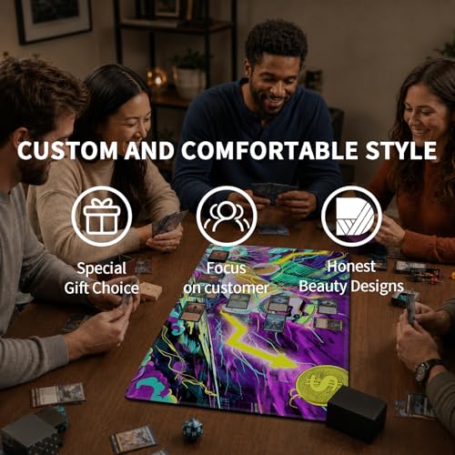 Card Playmat 24" x 14" TCG Game Mat for MTG and Other Card Games, Premium Stitched Card Gameplay Mat with Non-Slip Rubber Backing Board Games Desk Duel Mats, Cyberpunk Shiba Inu - color: Cyberpunk Shiba Inu, size: 24"X14" Without Zones