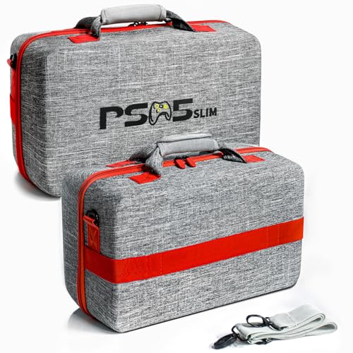 PSCHUNYD Hard Shell Carrying Case Compatible with PS5 Slim, PS5 Slim Travel Case Carry Bag, Organizer Protective Cases for Playstation 5 Slim Console,Dual Controller, Headset and Gaming Accessories - size: For PS5 Slim
