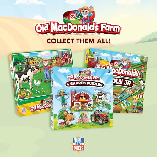 MasterPieces – Jigsaw Puzzle Set for Kids 6+ Years, 4-Pack of 100 Pieces, Educational and Fun Game, Old Macdonald’s Farm Collection, Gift Idea for Children, 8" x 10" - style: Old MacDonald's Farm