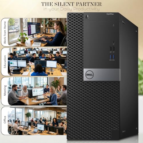 Dell Gaming Tower Desktop PC – Intel Core i5-6500 – 16GB RAM – 512GB SSD – GeForce GTX 1050 Ti – New 24" LED Monitor – Keyboard & Mouse – Windows 11 Pro – Gaming Computer (Renewed)