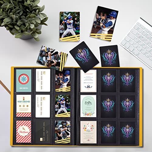 Upgraded 9 Pockets Trading Card Collection Binder, 360 Book Holder Album for Yugioh, MTG, TCG, Magic, Sports Cards - Yellow - color: Yellow