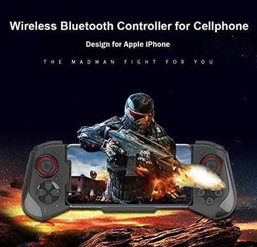 Megadream Mobile Gaming Controller for iPhone iOS Android PC Wireless Gamepad Joystick for iPhone 17/iPhone 16/15/14/12, iPad, MacBook, Galaxy S22/S21/S20, TCL, Tablet, PC - 18+ Hour Battery Life - COD - color: Black