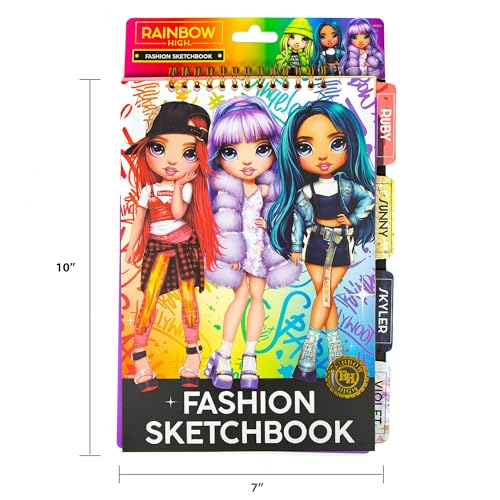 Horizon Group USA Rainbow High Fashion Sketchbook, Color & Create Fashion Looks, Includes Sketchbook, Fun Sleepover Activity, Travel Set, Fashion Design for Kids Ages 6, 7, 8, 9 - style: Fashion Sketchbook