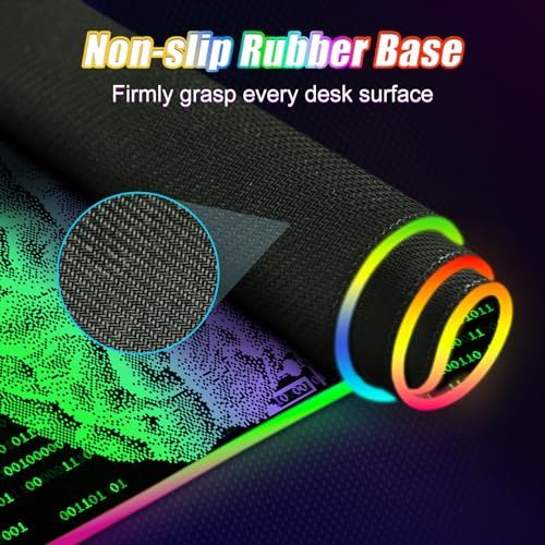 ToLuLu Wireless Charging RGB Gaming Mouse Pad, 15W LED Mouse Mat with 30W Charger, 14 Light Modes Large Mousepad Wrist Support, Non-Slip Rubber Base Desk Mat Computer Keyboard Pad, Right Left Brain - color: Right Left Brain