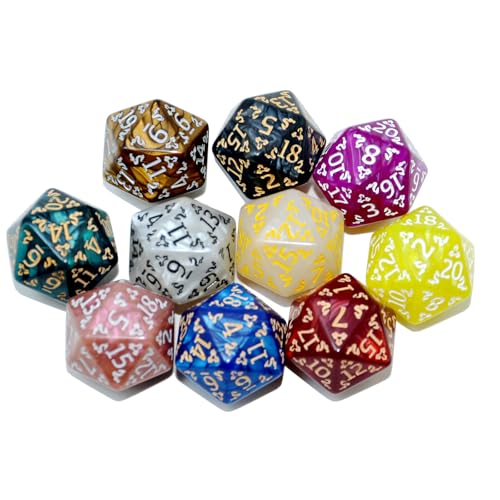 SmartDealsPro 10-Pack 20 Sided Dice D20 Polyhedral Dice for DND RPG MTG Table Game (Dragon Pattern) - color: Dragon Pattern