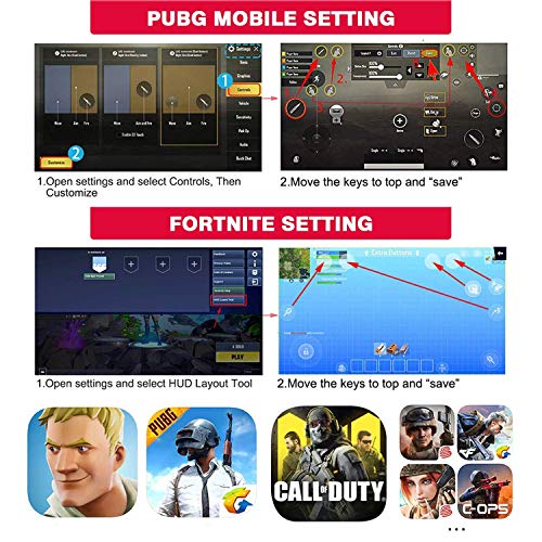 DELAM Mobile Game Controller for iPhone & Android, Pubg Mobile Controller with Cooling Fan, Phone Triggers for Gaming, Gaming Grip Joystick Gamepad Shoot Aim Keys for 4.7-6.5" Phone - color: PUBG Controller with Cooling Fan