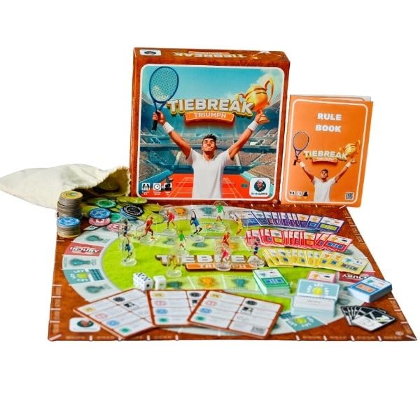 Tennis Board Game for Adults & Kids - 2-6 Player Strategy Game | Tennis Gifts for Men, Women & Fans | Family Game Night | World's First Tennis Tour Board Game