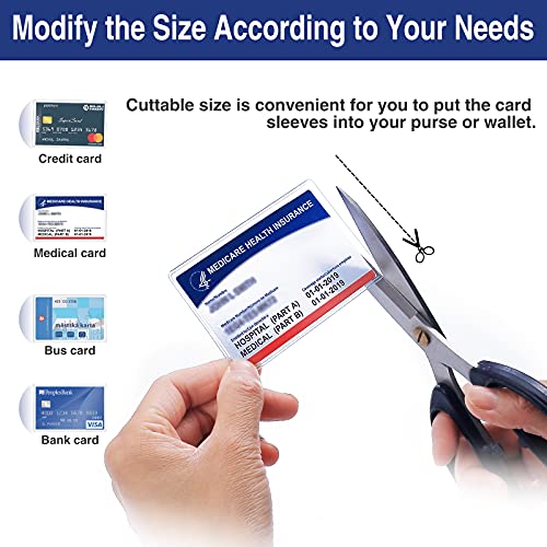 Sooez 10 Pcs New Medicare Card Holder Protector Sleeves, 12Mil Card Sleeves | PVC Clear Soft Social Security Card Protector, Waterproof Medicare Card Protector for New Medicare, Credit, Business Card