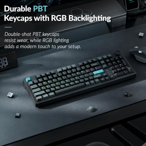 Keychron J3 HE Wireless Hall Effect Magnetic Switch Keyboard, 96% Layout with Numpad & Knob, Rapid Trigger, 1000Hz Polling Rate, Web Customizable RGB Keyboard for Mac Windows Linux