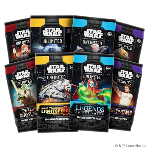 Asmodee Star Wars: Unlimited Gift Box - Collectible Trading Card Game Expansion, Includes 8 Booster Packs, 2 Exclusive Variant Cards & Oversized Leader, Ages 12+, 2+ Players, 20 Minute Playtime