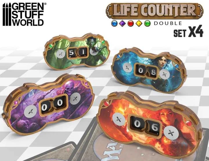 Green Stuff World Life Counters for Popular Tabletop Games (4 Pk Blue, Purple, Red, Green) - style: 4 Pk Blue, Purple, Red, Green