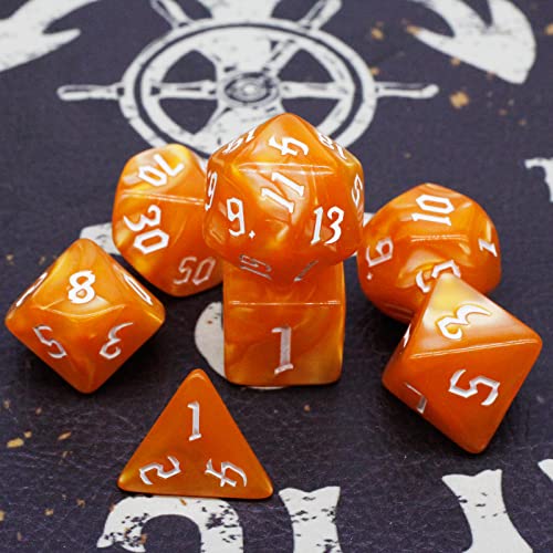 DND Dice Set RPG Polyhedral Dice Fit Dungeons and Dragons(D&D) Pathfinder (Orange) - color: Orange