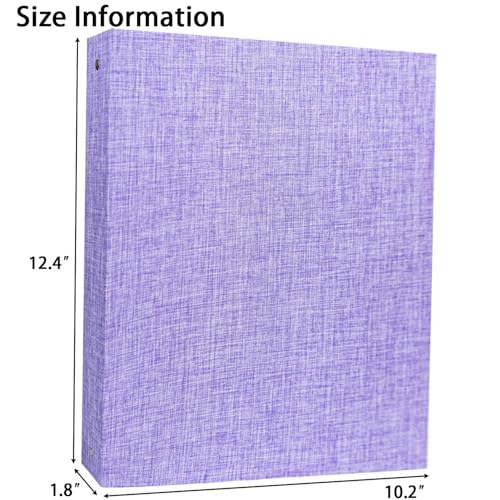 A4 3 Ring Binder Recipe Card Holder Book with 30 Pack 4x6 Inch Recipe Card Protector Pages, Linen Hardcover Organization Book for Recipe Cards,120 Top Loading Pockets - color: Purple Recipe Card Book