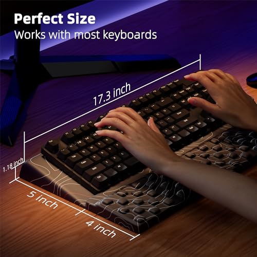 Ospelelf Tilt Keyboard Stand with Wrist Rest, Comfy Ergonomic Keyboard Riser Holder for Office Home - color: Terrain