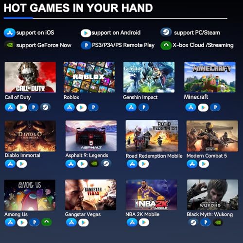 Mobile Gaming Controller for iPad/Tablet 13'', iPhone Controller with Hall Joysticks/Trigger/Turbo/Macro/7 Color RGB, Gamepad Joystick for Android/PC/Switch/PS4, Xbox/PS5 Streaming, Cloud Game, COD, iPhone 17/16 Controller